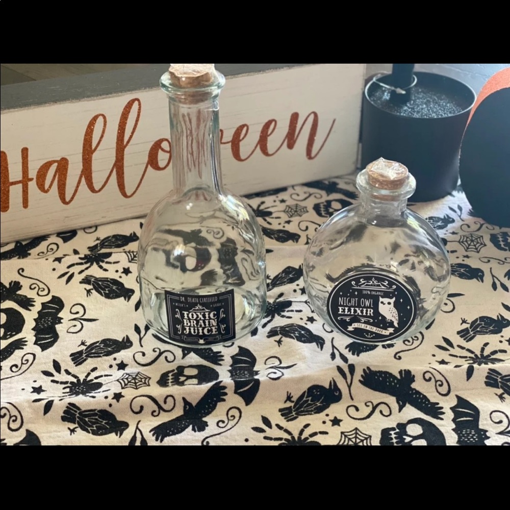 Halloween decoration potion bottles